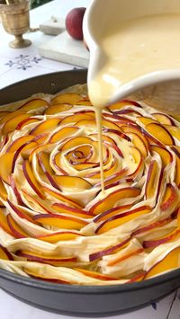 There is something very beautiful about watching this delicious Peach Fillo Crinkle Pie come to life. It’s a wonderful dessert that can be made with fresh or tinned peaches, and has grown to become one of our family’s favourite sweet versions of the Fillo Crinkle Pie. It is subtly sweet and delicate in flavour, the perfect sweet treat for morning or afternoon tea.