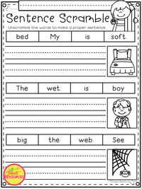 Sentence Scrambles are a fantastic way for your students to practice sentence structure and pre-writing skills. These phonics printables would be a fantastic addition to your literacy centers, word work stations, morning work or even your homework program. In this activity students are asked to unscramble the words for 3 sentences and write the sentence on the lines below. Sentences cover blends, digraphs, CVC words, trigraphs, diphthongs, r controlled vowels and more!