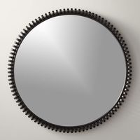 Monaco Black Round Wall Mirror 33.5" + Reviews | CB2