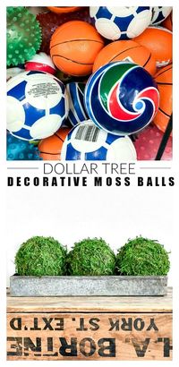 Dollar Store DIY: How to Make Decorative Moss Balls | Little House of Four - Creating a beautiful home, one thrifty project at a time.: Dollar Store DIY: How to Make Decorative Moss Balls