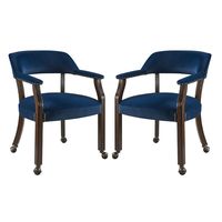 Winston Porter Fabric Dining Chairs With Arms And Casters | Wayfair