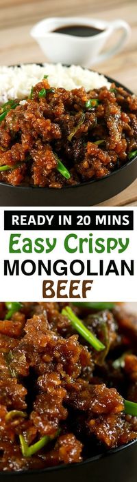 This Mongolian Beef recipe is super easy to make and uses simple, readily available ingredients! Whip this up in under 20 minutes and have the perfect mid-week dinner meal! | http://ScrambledChefs.com