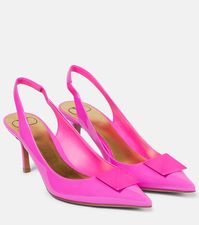 Find VALENTINO One Stud Patent Leather Slingback Pumps on Editorialist. Upper: leather. Closure: elasticated strap. Comes with extra heel tips. Comes with dust bags. Sole: leather insole and sole. Made in Italy. Comes with a box. Toe shape: pointed toe.