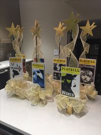 Broadway party Playbill centerpieces