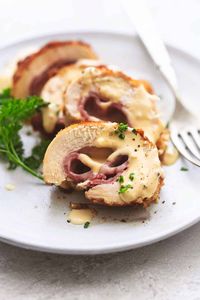 Chicken Cordon Bleu with Dijon Cream Sauce - Creme De La Crumb