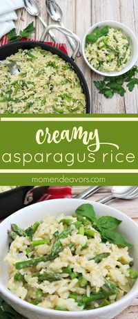 Creamy Asparagus Rice - a delicious one pan dish (perfect as a side or main dish)!