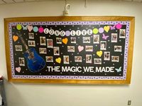 This bulletin board is inspired by Taylor Swift’s “Long Live” song! The board features the iconic Coy Fish guitar, a mock friendship bracelet, and polaroids of fun moments with our college students.  #rabulletinboard #ra #unh #unhras #unhrhds