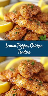 These Lemon Pepper Chicken Tenders are crispy, zesty, and packed with flavor! Coated in a golden, crunchy breading with a tangy lemon pepper seasoning, they’re perfect for a quick dinner, meal prep, or game-day snack. Serve them with your favorite dipping sauce for a meal the whole family will love!