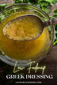 A simple vinaigrette with all the flavors you love in Greek dressing without FODMAPs. This Low FODMAP Greek Dressing recipe uses Dijon mustard, red wine vinegar, and dried oregano, emulsified with infused garlic oil and avocado oil.