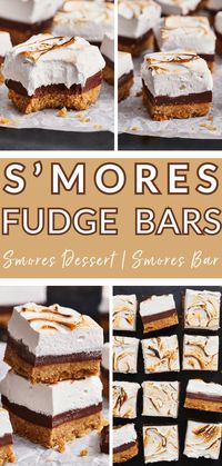 S'mores Fudge Bars have a thick buttery graham cracker crust and a rich, fudgy chocolate filling, all topped with homemade toasted marshmallow. A delicious treat to fill you with summertime nostalgia anytime throughout the year!