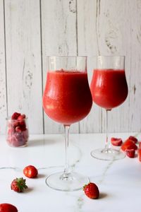 Strawberry and watermelon frozen ouzo cocktail