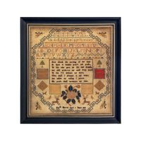 Elizabeth Warren c. 1815 Alphabet Needlepoint Sampler Framed PRINT, Primitive Wall Art, Antique Sampler, Vintage Nursery