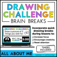 Drawing Challenge Brain Breaks {All About Me} by Keeping it Captivating