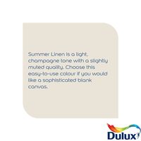 Dulux Silk is a smooth and creamy emulsion paint for use on walls and ceilings which is ideal for a delicate shine finish. Chromalock is technology exclusive to Dulux that creates an invisible protective barrier around the colour on your walls, protecting from the wear and tear of everyday life, bringing you colour that lasts. Coverage is 13 m_/L. Leave 2-4 hours to dry between coats.