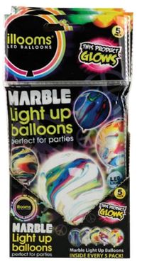 Marble Light-Up LED Balloon - Set of Five