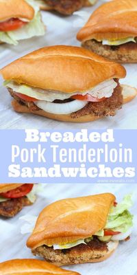 Channeling the Midwest with these Breaded Pork Tenderloin Sandwiches! Super crispy, delicious, and ready in under 30 minutes!