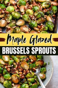 These maple roasted Brussels sprouts are sweet, savory, and irresistible! With a crispy exterior, they're such a flavorful delight.