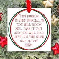 Introducing our beautifully handcrafted digital download Christmas tag, the perfect finishing touch to a truly unique and memorable holiday gift! This charming tag is designed to be attached to an ornament filled with ribbon, with the ribbon's length corresponding to the height of your child. Not only does this provide a stunning visual representation of your little one's growth, but it also adds a personal and heartfelt touch to your festive decorations, making it a precious keepsake for years to come. Our digital download Christmas tag is crafted with the utmost attention to detail, ensuring a high-quality and durable finish. The tag features a lovely festive design, making it a truly one-of-a-kind gift. The download is easily accessible and can be printed at home or at a local print sho