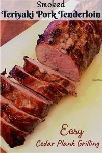 Easy smoked teriyaki pork tenderloin recipe on cedar planks. You can soak cedar planks this afternoon and enjoyed an amazing smoked grilled pork tenderloin. #CedarPlankSmoking #smokedPorkTenderloin #SmokedTenderloin #SmokedGrilledPorkTenderloin #SoakCedarPlank #PlankGrilling #SmokedTeriyakiPorkTenderloin #myturnforus