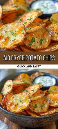 Crispy Air Fryer Potato Chips Recipe | Homemade Snack