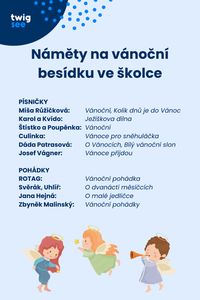 Přemýšlíte, jakou vánoční besídku letos ve školce připravit? Vyberte si z našeho seznamu a secvičte s dětmi pohádku nebo taneční vystoupení. Další tipy na advent a Vánoce v MŠ najdete na blogu Twigsee.