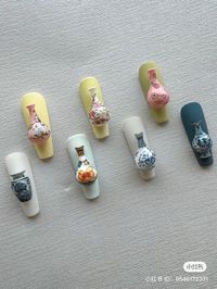 source from xiaohongshu artist 国风驼驼 #nail #nails #nailart #chinsenail #vase #miniature #3dnail