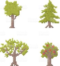 Pixel Art Trees royalty-free stock vector art