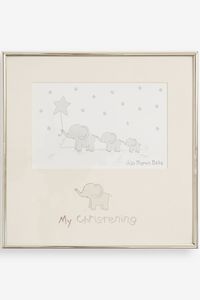 This beautiful silver plated photo frame is a lovely way to commemorate a baby's Christening, and makes a wonderfully thoughtful gift for a loved one. The neutral grey and silver tones will fit most homes décor. Wipe clean only.