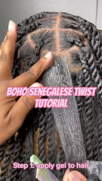 TIKTOK::::: busheessencebeauty TUTORIAL: Boho Senegalese Twist 🤩🔥 #bohosenegalesetwist #fyp #senegalesetwists #protectivestyles