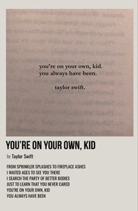 minimal polaroid song poster for you’re on your own, kid by taylor swift