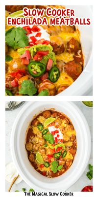 Looking for a delicious and hassle-free meal that will satisfy the entire family? Look no further than Slow Cooker Enchilada Meatballs! Bursting with flavor and packed with protein, these enchilada meatballs are sure to become a staple in your meal planning. - The Magical Slow Cooker