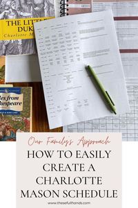 Thinking about how to create a Charlotte Mason Schedule can feel daunting to today's modern family. There are so many wonderful subjects. How do we fit them all in?! As I am mentally shifting from our wonderful summer and into planning for our upcoming year, I'd like to share how we are using a Charlotte Mason timetable this year. #charlottemasoneducation #charlottemasonschedule #charlottemasonhomeschool #homeeducation #christianeducation #homeschoolplanning #homeschoolschedule