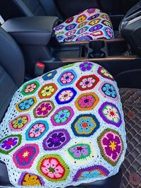 Galsang Flower Handmade Crochet Car Seat Coverscar Interior - Etsy