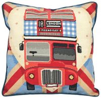 Red Bus on Union Jack Tapestry Cushion Front Kit