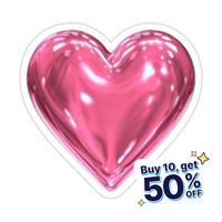 Decorate laptops, Hydro Flasks, cars and more with removable kiss-cut, vinyl decal stickers. Glossy, matte, and transparent options in various sizes. Super durable and water-resistant. cute and adorable pink heart sticker