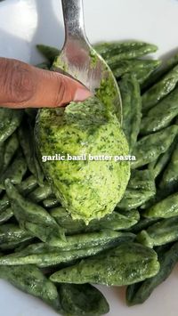 ⬇️ingredients -110g of flour -bunch of fresh basil and spinach -4 tbsp water -pinch of salt -bunch fresh basil - 1 tsp chilli flakes -few tbsp vg butter -few tosp nutritional yeast -pinch of salt  ⬇️method -mix the flour and salt, add the finely chopped blanched basil and spinach, take a pinch of the greens and blend with the water then mix into a dough and knead for a few minutes before covering a resting for 10-15mins. -whilst waiting for the pasta to prove, combine the butter, blanched basil, chilli flakes, nutritional yeast blend add salt then place in a ramekin and chill. -cut the noodles using scissors then boil until they float and soften slightly, you still want a little bit of bite. -serve a portion of pasta topped with the basil butter mix, serve and enjoy.  🎥@jacobking