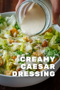 This homemade Caesar Dressing recipe is so easy to make. With just a handful of ingredients, you’ll create a creamy Caesar dressing that is better than storebought or restaurant versions. And guess what? There are no raw eggs required and anchovies are optional.