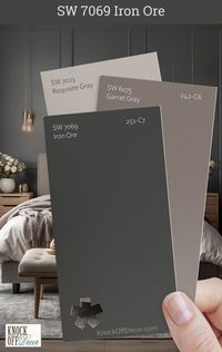 If you're like me you can't resist the statement potential that Sherwin Williams Iron Ore brings to a room. A sumptuous dark gray that infuses your space with utter sophistication. Are you guys curious about the perfect pairings? Come check out my top coordinating color palettes just like this one!