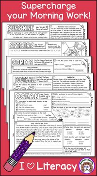 Supercharge your morning work with this fun freebie! Each page has its own high-interest theme along with plenty of ELA and Reading skills practice.