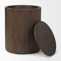 Terra Wood Fluted Round Side Table | Modern End Tables