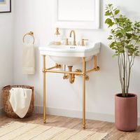 24" Cierra Console Sink with Brass Stand | Signature Hardware