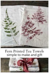 Fern Printed Tea Towels - Great Gifts to Make at the Holidays