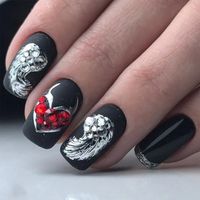 Tempting Red and Black Heart Nail Design Ideas | ND Nails Supply