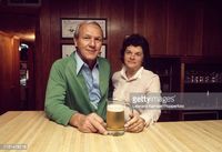 American golfer Arnold Palmer with his wife Winnie and a pint of beer... News Photo - Getty Images