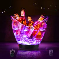 PRICES MAY VARY. STURDY AND WATERPROOF - Warepro ice bucket is made of PS+ABS material with easy-to-carry handles, it also provides a sturdy party supply that is also transparent, making sure no small cans get lost down in the ice. This material of led ice buckets is extremely sturdy and lightweight, never fear it will snap under pressure. LARGE CAPACITY - 5L led ice bucket Large capacity could easily hold up at least two 750ml, or a half-dozen 330ml wine champagne beer, or 4 wine bottles or 8 c