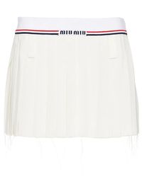 Miu Miu Sablé Pleated Mini Skirt - Farfetch