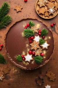 Gingerbread amaretto chocolate tart - Lazy Cat Kitchen