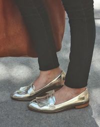 Silver loafers