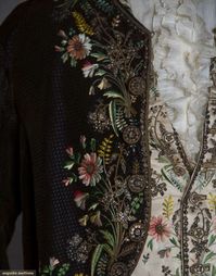 Gentleman's 4-piece Court Suit, c 1820 with silk embroidered cut and uncut velvet coat and breeches, embroidered silk famille waistcoat and linen shirt, Augusta Auctions