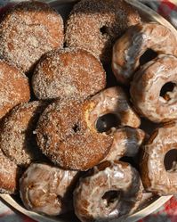 Homemade cider donuts that taste of a farmstand in the fall. Made with apple butter, brown butter and lots of apple pie spice!